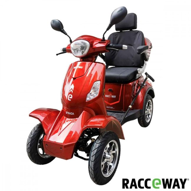 Elektrický čtyřkolový vozík RACCEWAY® STRADA ELECTRIC SCOOTER, vínový lesk