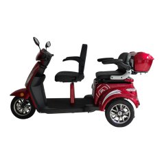 Elektrický tříkolový vozík RACCEWAY® VIA LUX DUO, červený