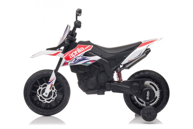 Dětská elektrická motorka Aprilia RX125 bílá/white