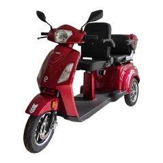 Elektrický tříkolový vozík RACCEWAY® VIA LUX DUO, červený