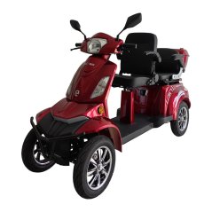 Elektrický čtyřkolový vozík RACCEWAY® STRADA LUX DUO, červený