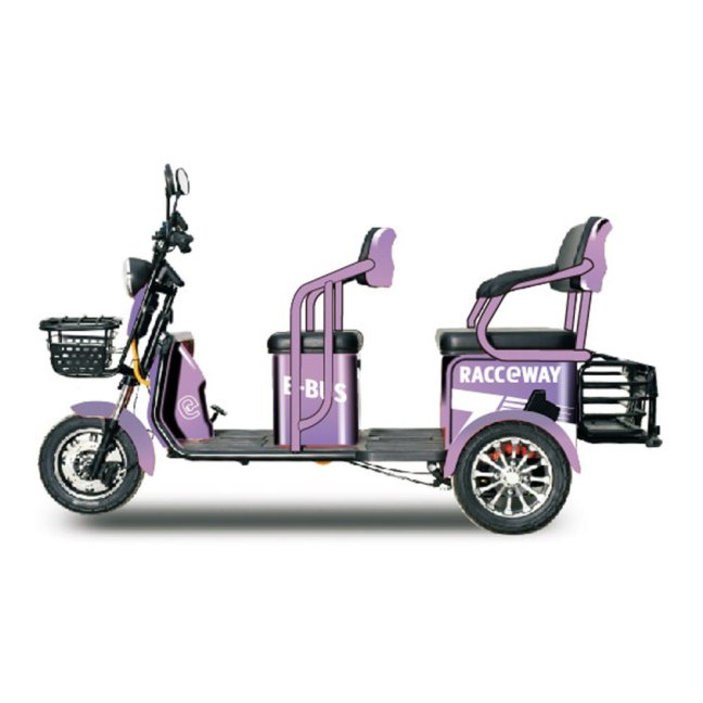 Elektrický dvousedadlový vozík RACCEWAY® E-BUS, fialový