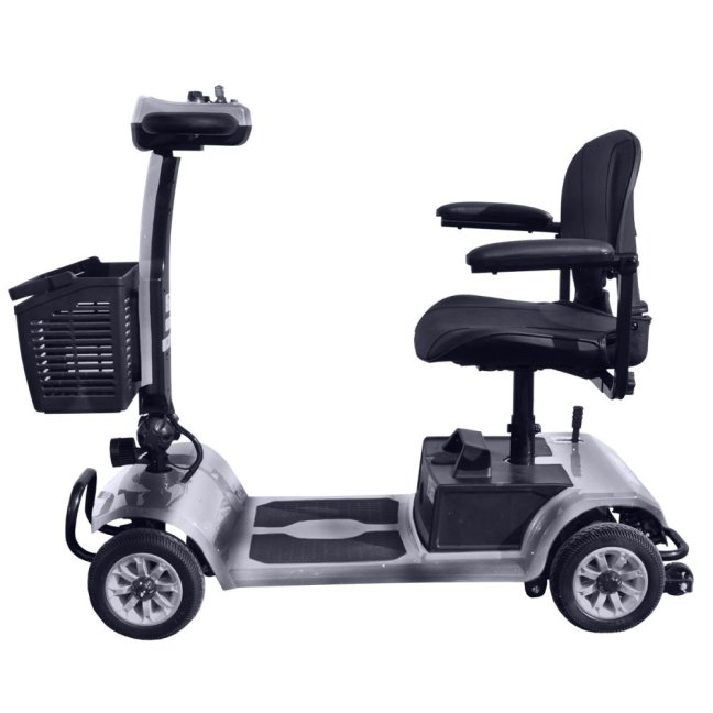 Elektrický čtyřkolový vozík RACCEWAY® SPLIT, stříbrný