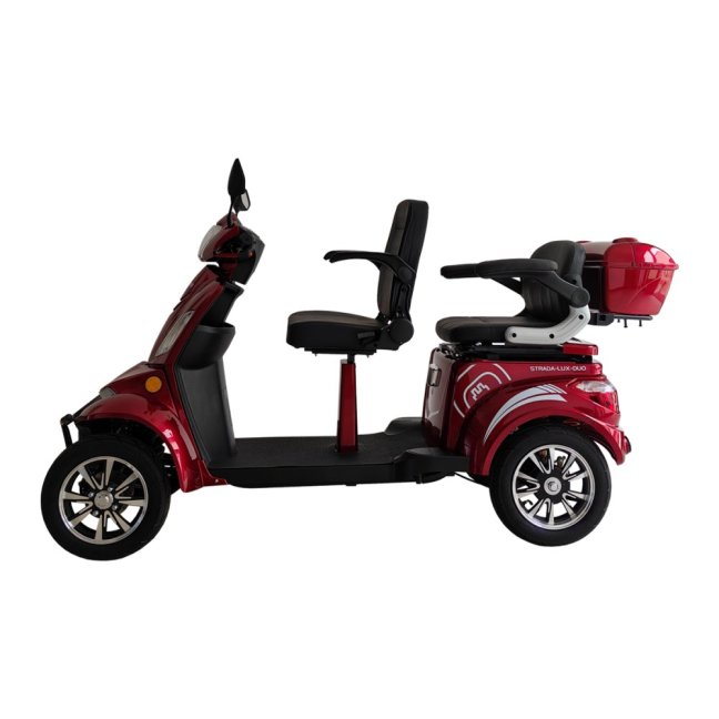 Elektrický čtyřkolový vozík RACCEWAY® STRADA LUX DUO, červený