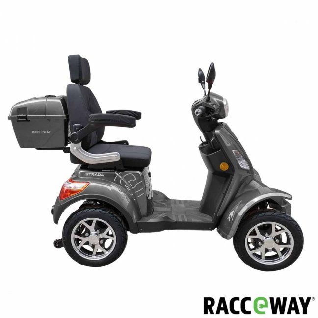 Elektrický čtyřkolový vozík RACCEWAY® STRADA ELECTRIC SCOOTER, šedý lesk