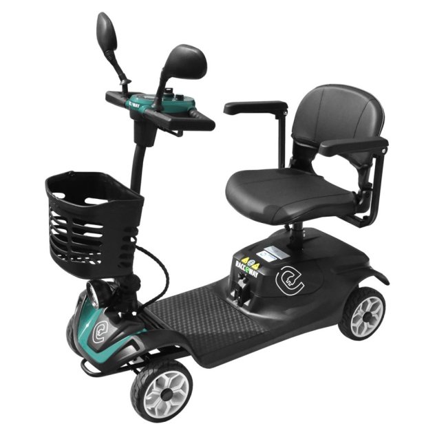 Elektrický čtyřkolový vozík RACCEWAY® SOLID, světle modrý