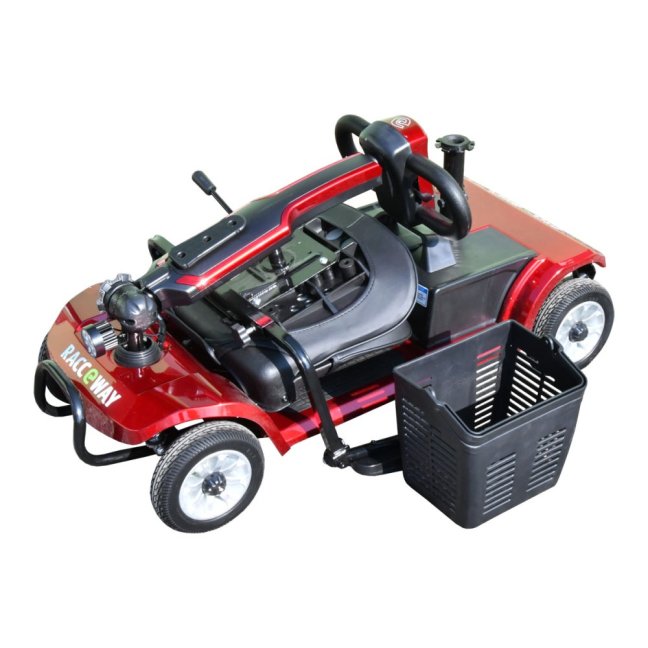 Elektrický čtyřkolový vozík RACCEWAY® SPLIT, modrý