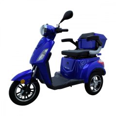 Elektrický tříkolový vozík RACCEWAY® VIA-MS09, modrý lesklý